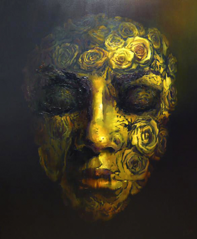 "Weisheit - Gleichheit" | 100x120cm | Irina Wolff  Öl auf Leinwand, mit Schattenfugenrahmen schwarz